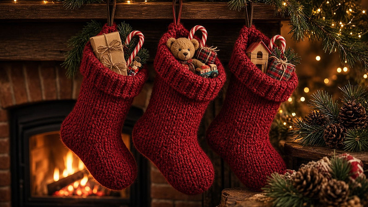 Christmas stockings filled with small gifts