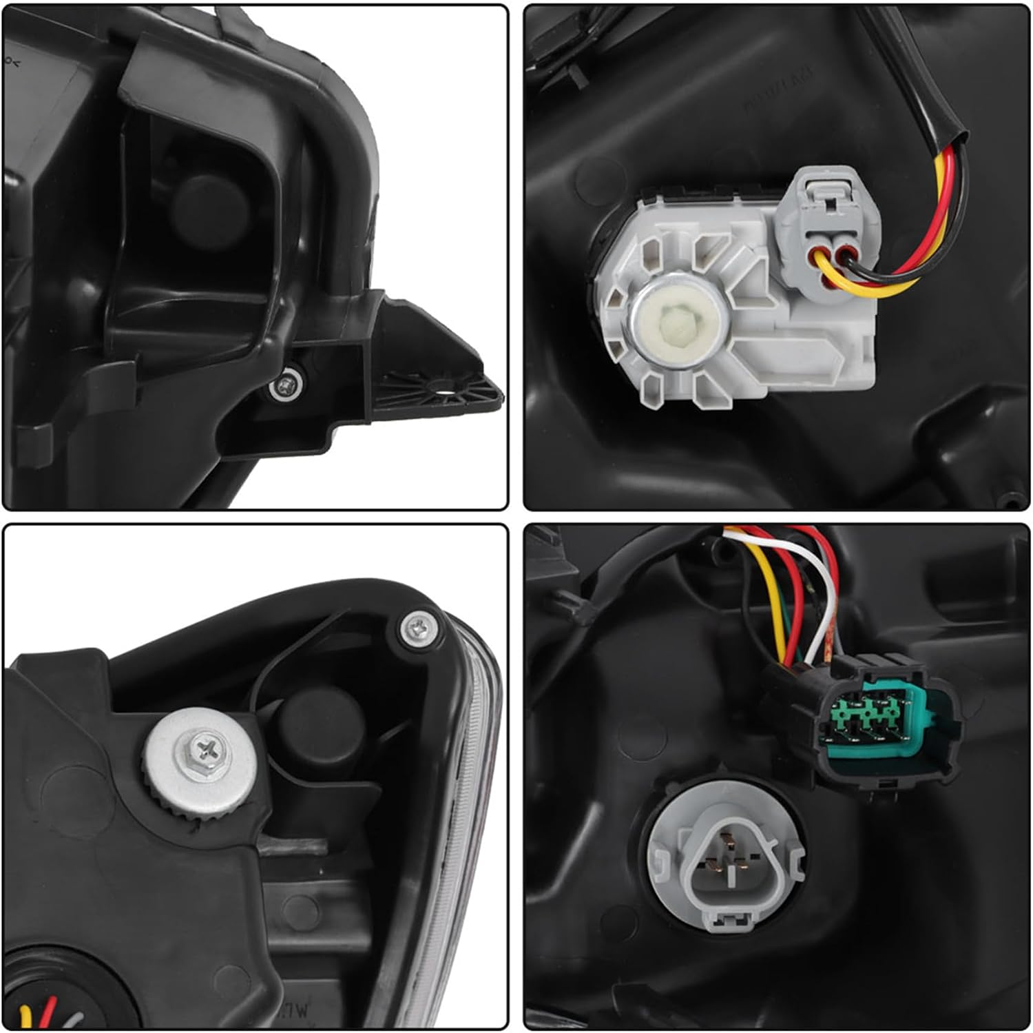 Headlight Assembly Set for 2014-2016 Nissan Rogue – Driver & Passenger Side Halogen Headlamps Replacement (Left + Right Pair)