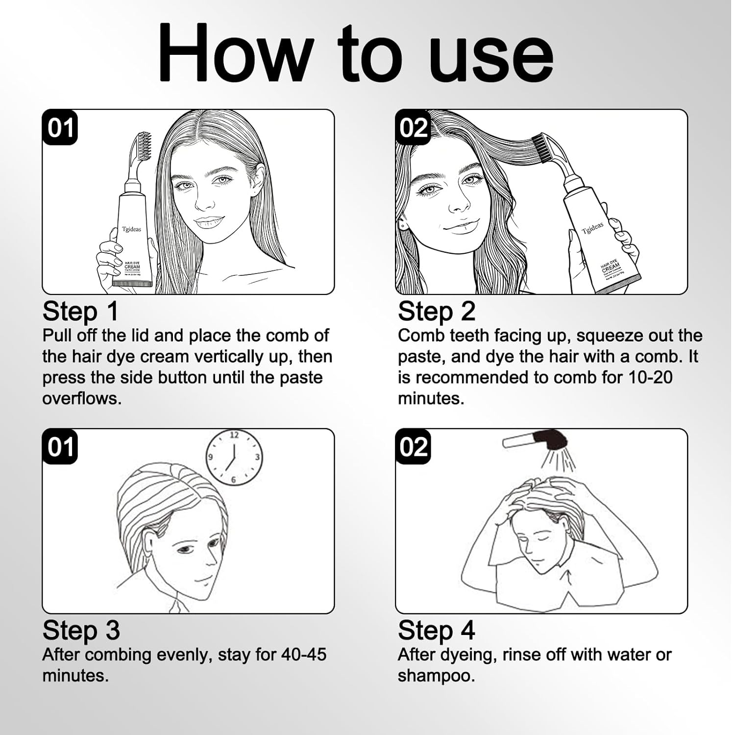 Tgideas Hair Dye Cream with Comb Applicator